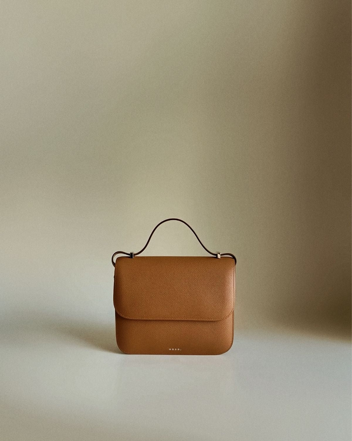 Ava Bag by Enso Design Lab™ in golden brown premium grain leather, quietly echoing Hermès-like refinement under Ani Han’s direction.