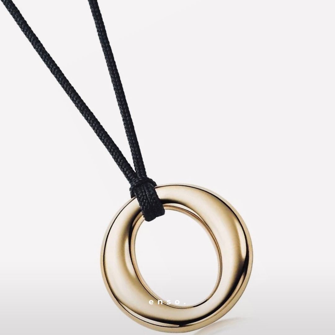 Eternal Circle Necklace by Enso Design Lab™ with 18k gold plating, pendant diameter 40 mm, sleek and timeless design.