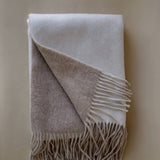 Beige and White Wool Scarf