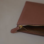 Elegant Leather Organizer Case in Golden Brown Pebbled Leather, designed for seamless organization and style.