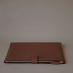 Elegant Leather Organizer Case in Golden Brown Pebbled Leather, designed for seamless organization and style.