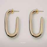 Embrace gold earrings by Enso Design Lab with 18k gold plating, 41.6 mm in length, stylish and lightweight.