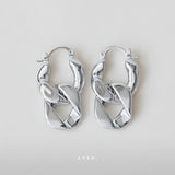 Evolution Earrings by Enso Design Lab™ with premium rhodium plating, 27 mm x 17 mm, elegant and lightweight.