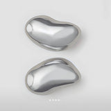 Flow - Bean Earrings by Enso Design Lab™ with rhodium plating, 50 mm in length and 30 mm in width, stylish and lightweight.