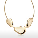 Flow - Stones Necklace by Enso Design Lab™ with 18k gold plating, motif thickness up to 23 mm, luxurious organic shapes.