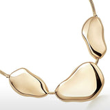 Flow - Stones Necklace by Enso Design Lab™ with 18k gold plating, motif thickness up to 23 mm, luxurious organic shapes.