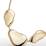 Flow - Stones Necklace by Enso Design Lab™ with 18k gold plating, motif thickness up to 23 mm, luxurious organic shapes.