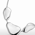 Flow - Stones Necklace by Enso Design Lab™ with premium rhodium plating, motif thickness up to 23 mm, luxurious organic shapes.