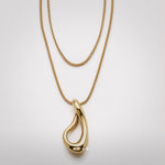 Flow - Cascade Necklace by Enso Design Lab™ with 18k gold plating, pendant size 1.9 cm x 1.3 cm, stylish and lightweight.