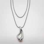 Flow - Cascade Necklace by Enso Design Lab™ with premium rhodium plating, pendant size 1.9 cm x 1.3 cm, stylish and lightweight.